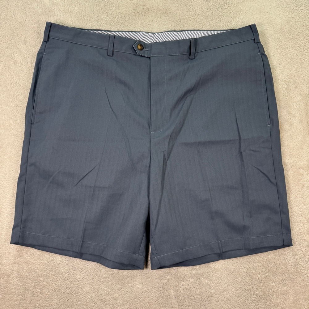 Donald Ross Mens 44 8" Inseam Gray Herringbone Golf Shorts Flat Front Casual EUC